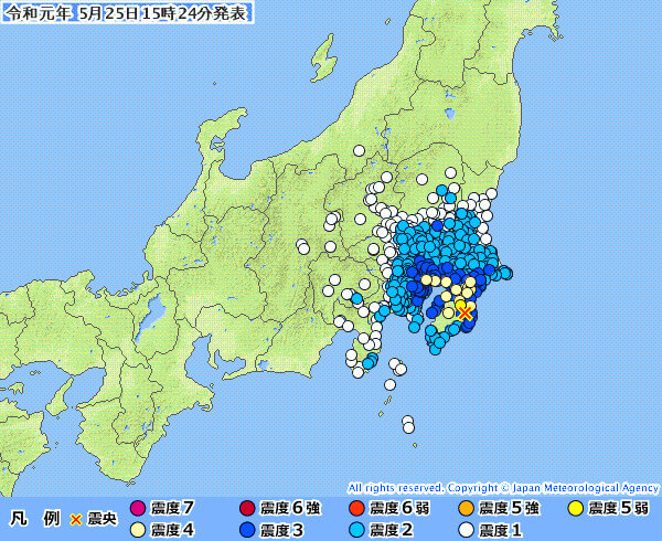 地震情報の画像