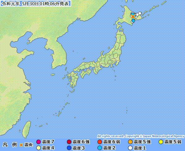 地震情報の画像