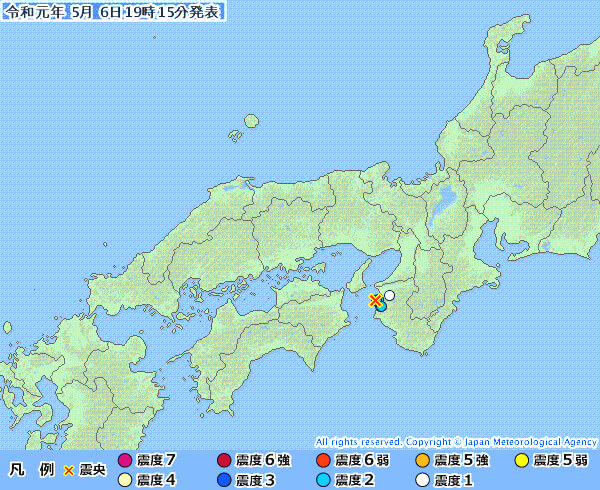 地震情報の画像