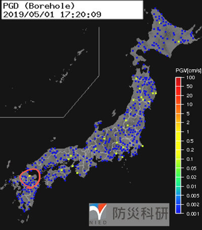 強震モニタの画像