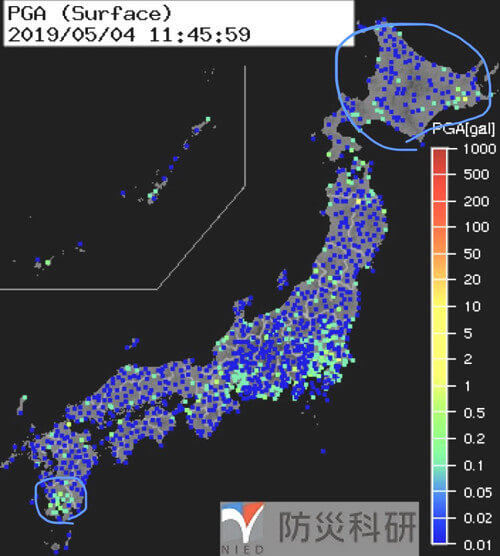 強震モニタの画像
