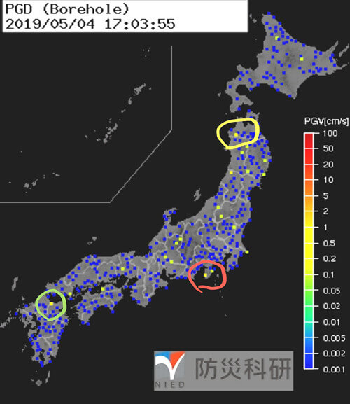 強震モニタの画像