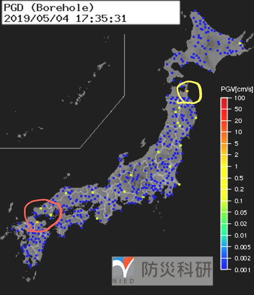 強震モニタの画像