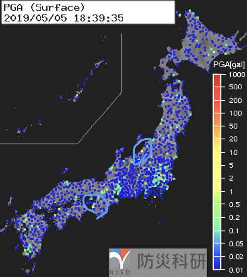 強震モニタの画像