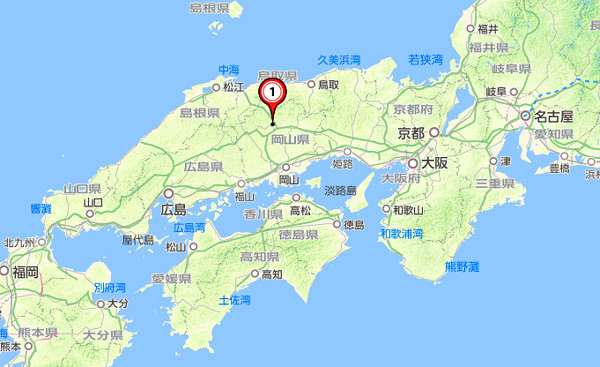 中国・山陰地方の地図