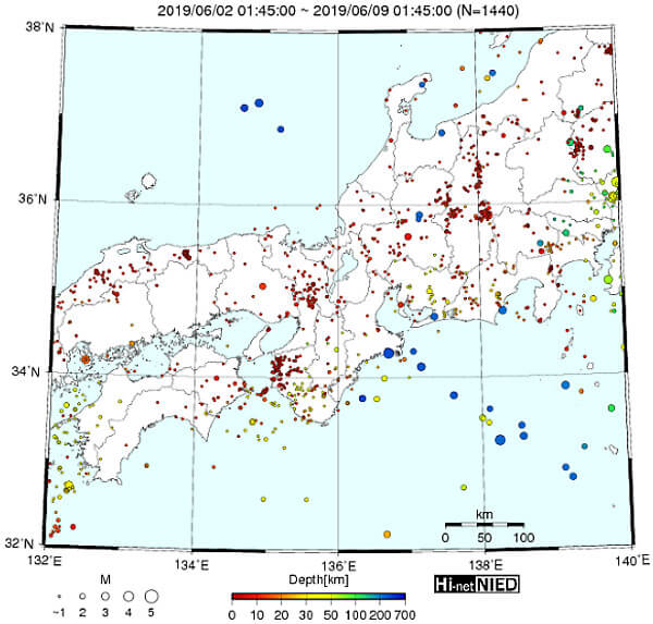 地震情報の画像