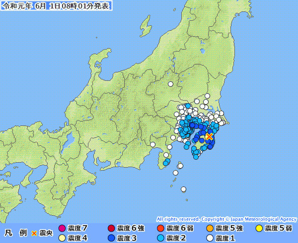 地震情報の画像