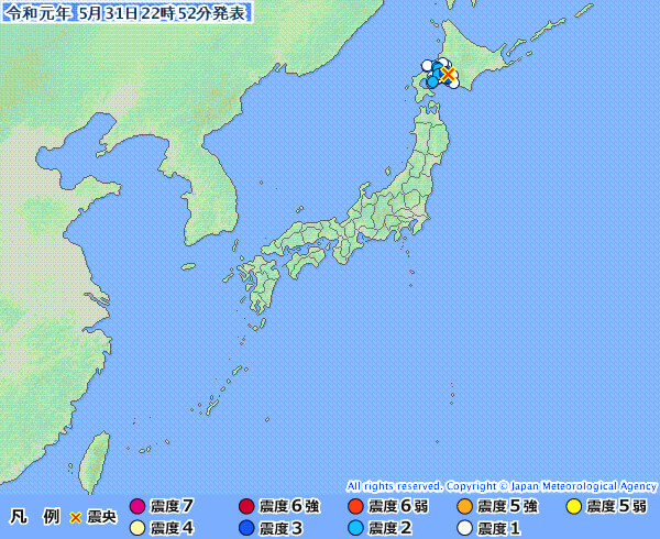 地震情報の画像