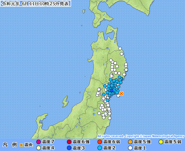 地震情報の画像