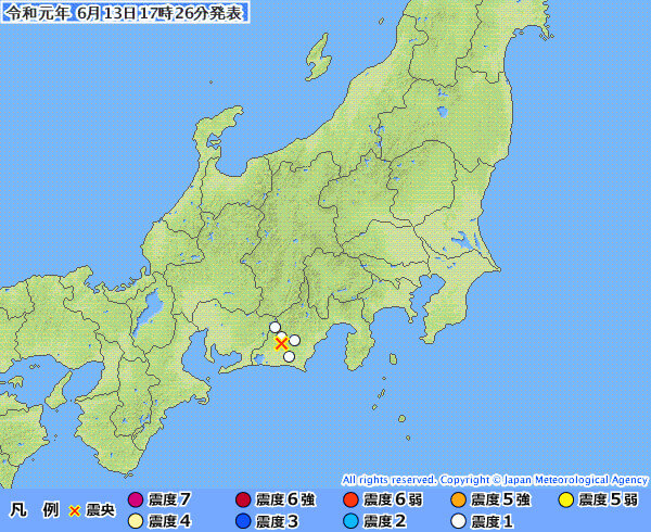 地震情報の画像