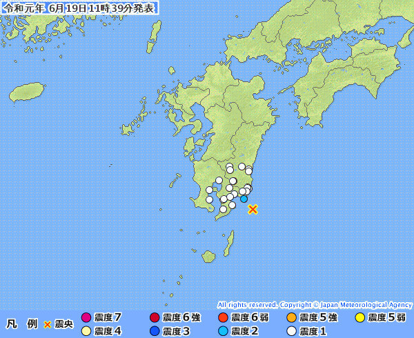 地震情報の画像