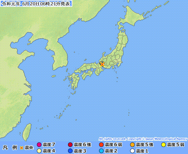 地震情報の画像