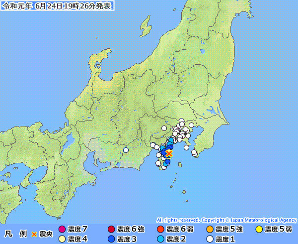 地震情報の画像