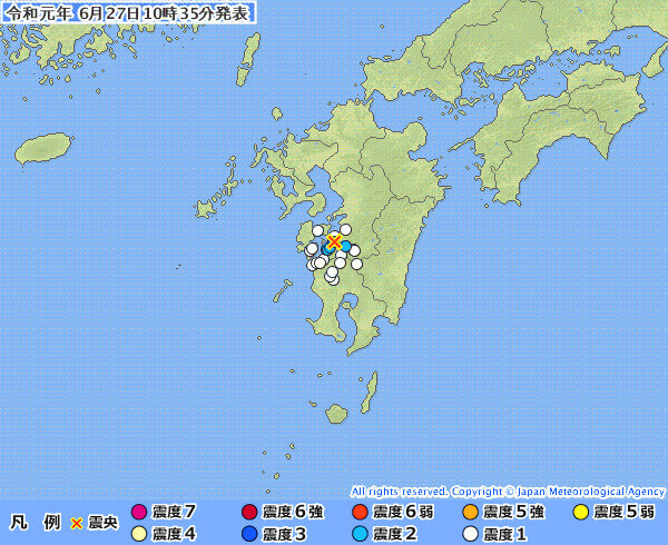 地震情報の画像