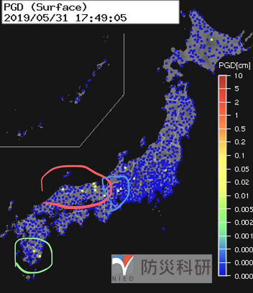 強震モニタの画像