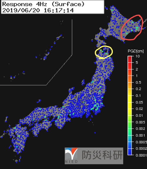 強震モニタの画像