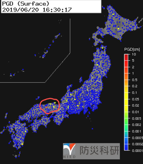強震モニタの画像