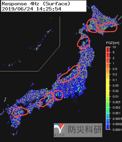 強震モニタの画像