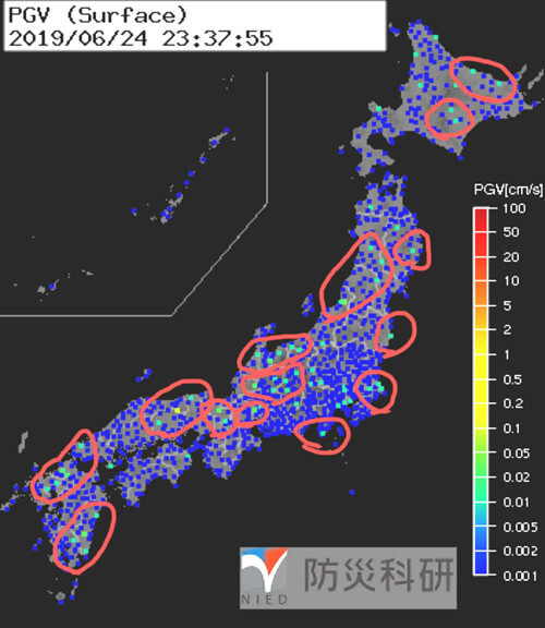 強震モニタの画像
