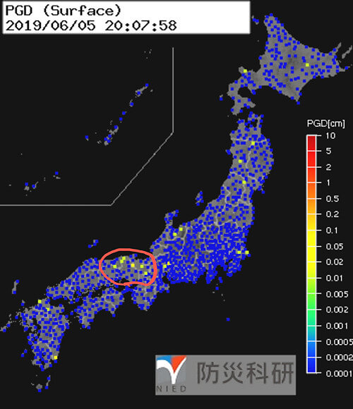 強震モニタの画像