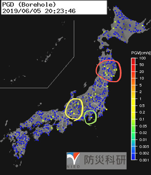 強震モニタの画像