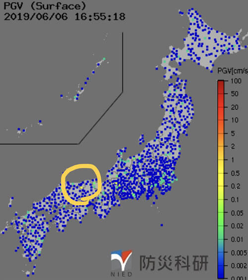 強震モニタの画像
