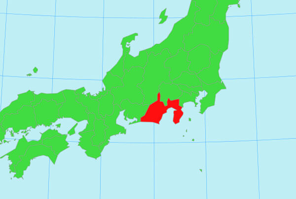 東海地方の地図