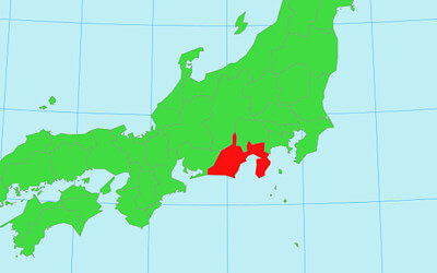 東海地方の地図