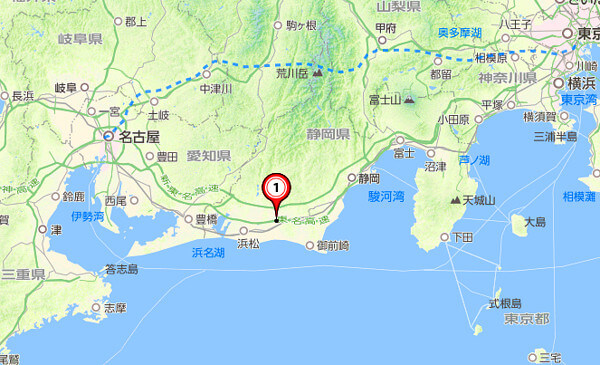 東海地方の地図