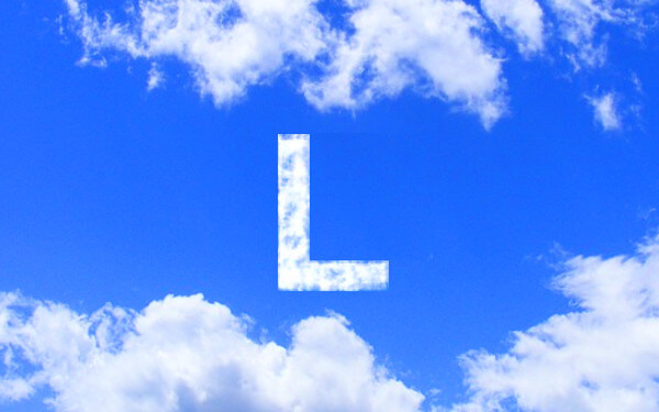 L字の雲のイラスト