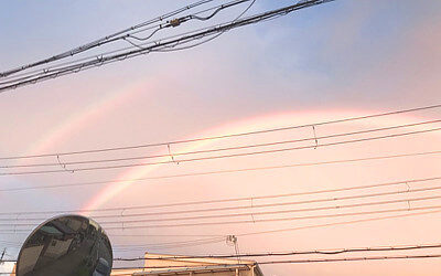 ダブルレインボーの写真