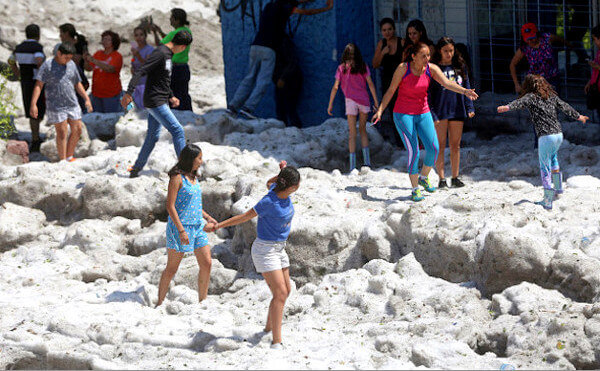 メキシコに降った「雹(ひょう)」の写真