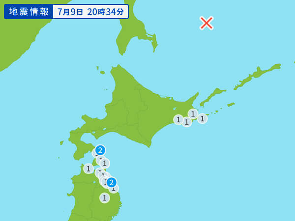 地震情報の画像