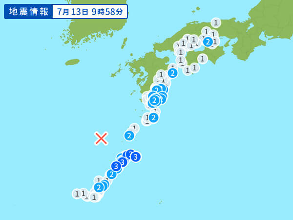 地震情報の画像