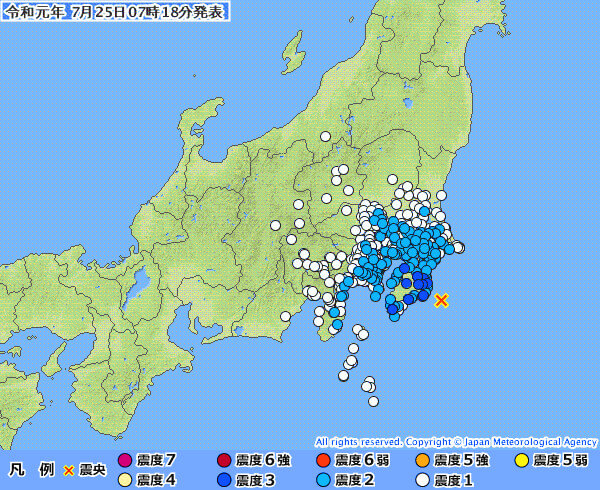 地震情報の画像