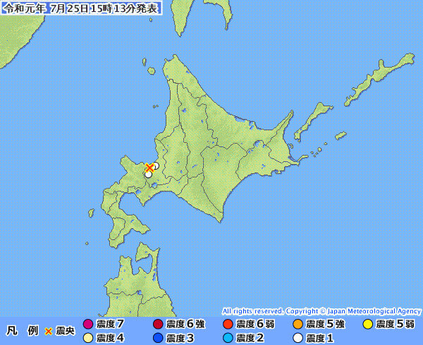 地震情報の画像