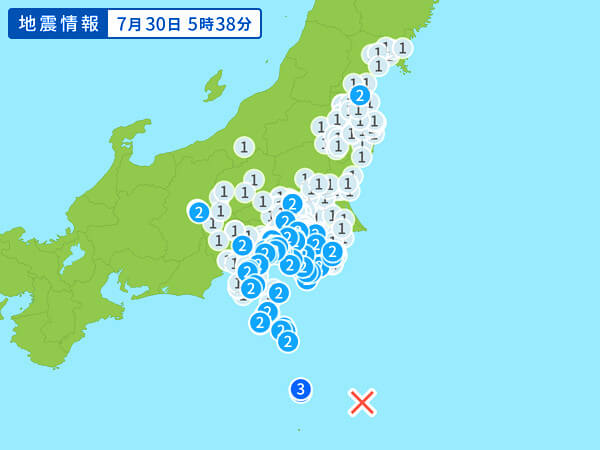 地震情報の画像