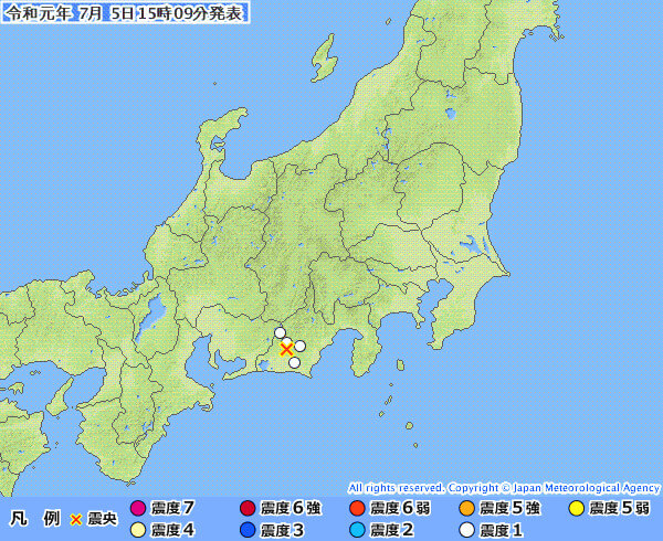 地震情報の画像