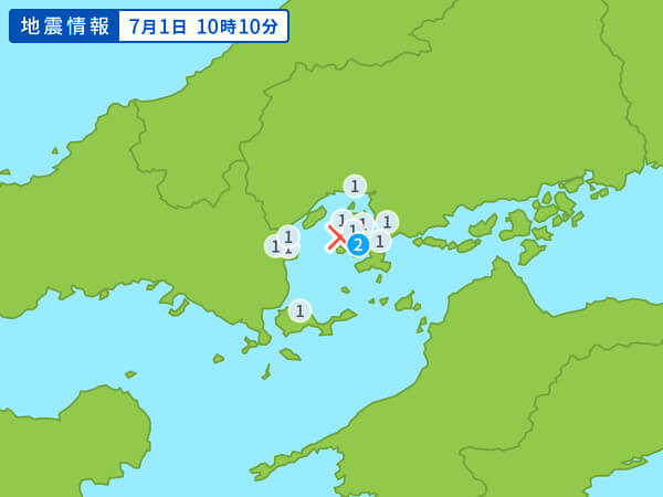 地震情報の画像