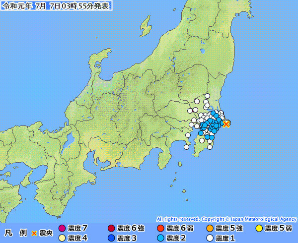 地震情報の画像