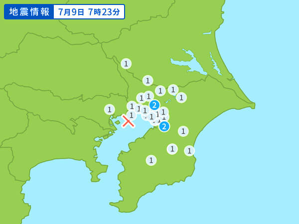 地震情報の画像