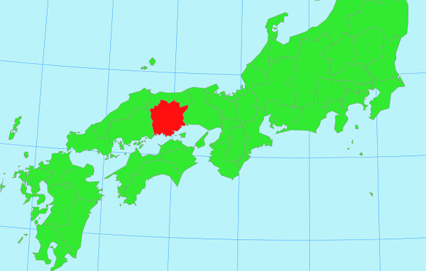 西日本の地図(岡山)