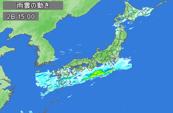 雨雲レーダーの画像