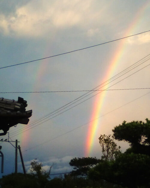 ダブルレインボーの写真