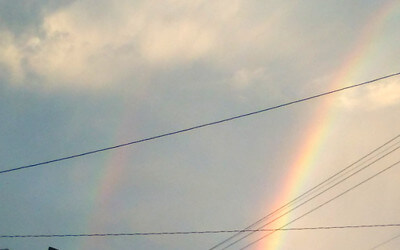 ダブルレインボーの写真