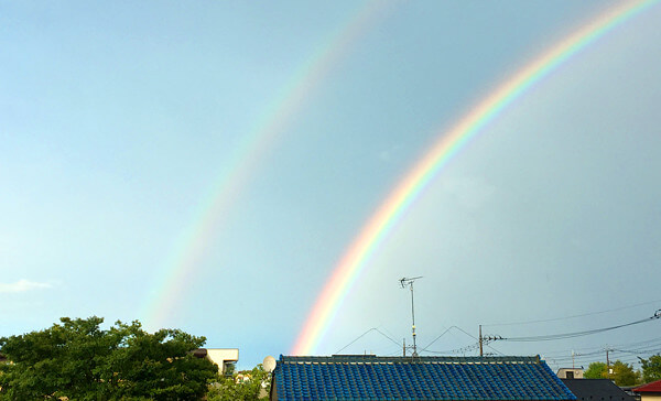 ダブルレインボーの写真