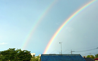 ダブルレインボーの写真