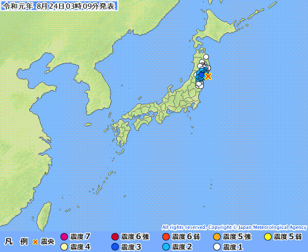 地震情報の画像
