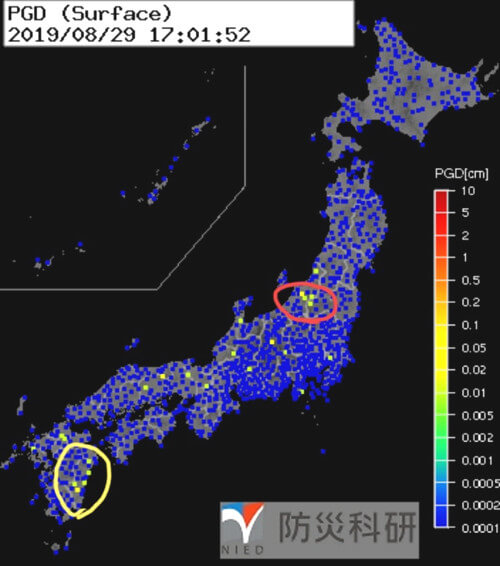 強震モニタの画像