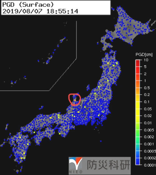 強震モニタの画像